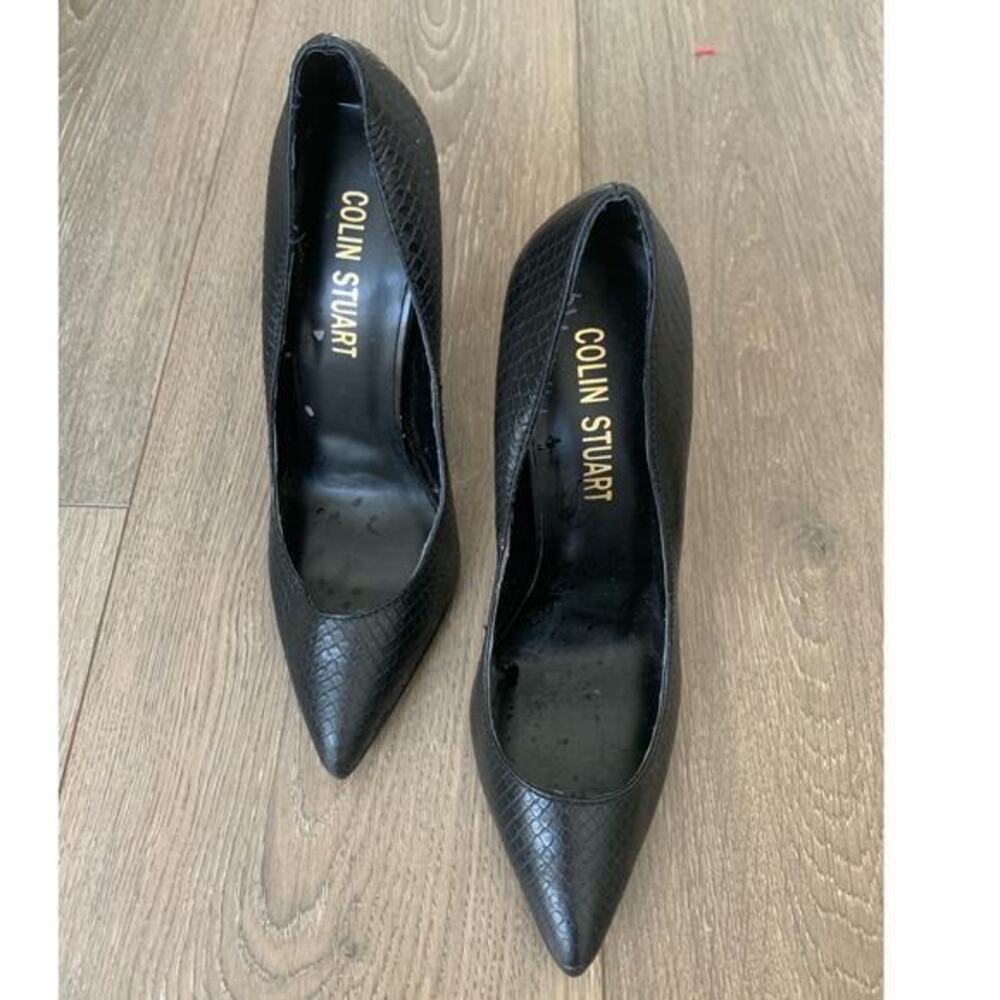 Colin Stuart Heels, Black Croc Pattern, Size 5.5M - Picture 2 of 4